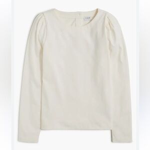 J Crew Factory Puff-sleeve gold button-back top in ivory size Small NEW